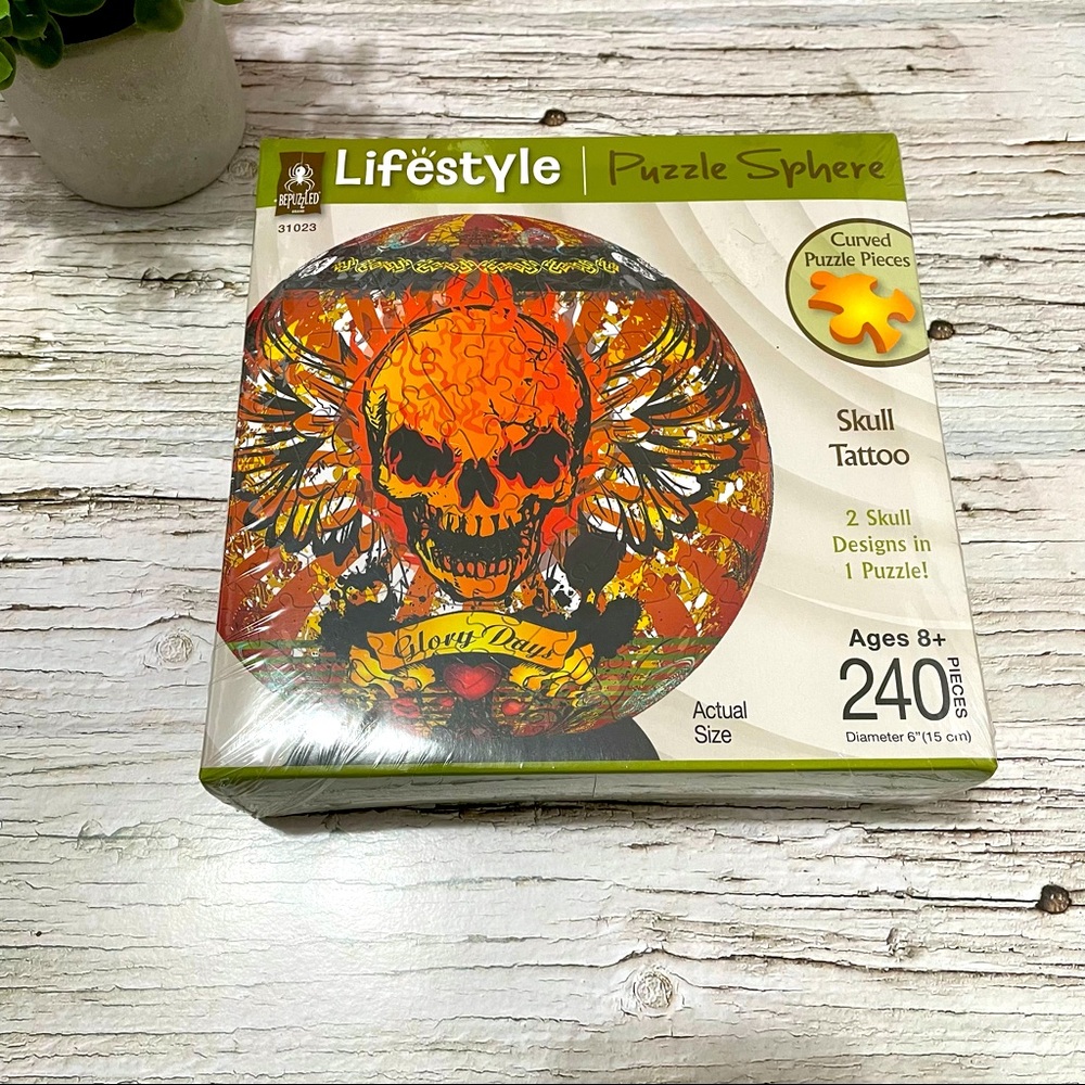 {3/$25} Skull Tattoo Puzzle Sphere Lifestyle Brand 240 Pieces NEW